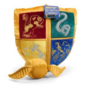 NOBLE Hogwarts Shield Plush with Golden Snitch NWT Harry Potter PIllow